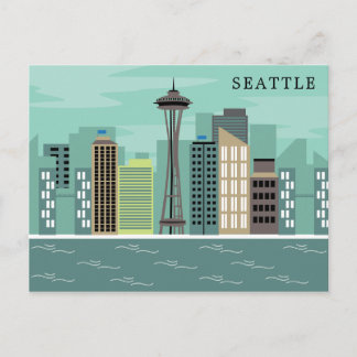 City Skyline | Seattle, Washington Postkarte