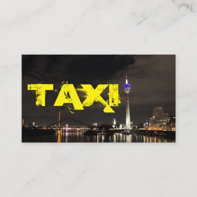 City Skyline Taxifahrer Visitenkarte (Vorderseite)