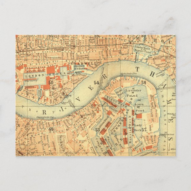City Slickers - Vintage Karte London Themse (Vorderseite)