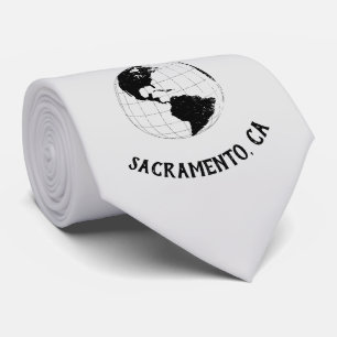 City Staat Zip Code Globe Weltkarte Krawatte