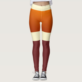 City Sunset Design kniehohe Socken-Erdtöne Leggings