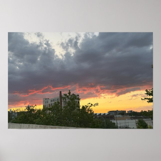 City Sunset mit Clouds Poster (Vorne)