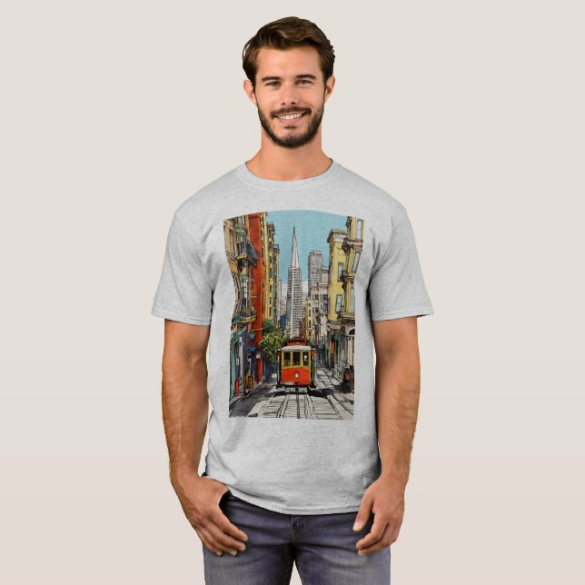"City Tracks" "Metropolitan Journey" "Stadtbahnen" T-Shirt (Vorne ganz)