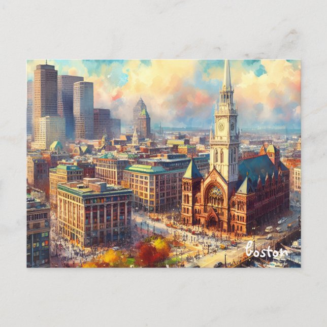 City Travel Vintag Boston Postkarten kaufen (Vorderseite)