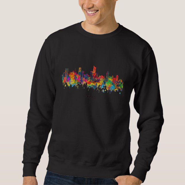 City Watercolor Skyline Home State Souvenir Amman  Sweatshirt (Vorderseite)