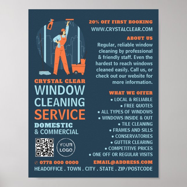 City Windows, Fensterreiniger, Reinigungsservice Poster (Vorne)