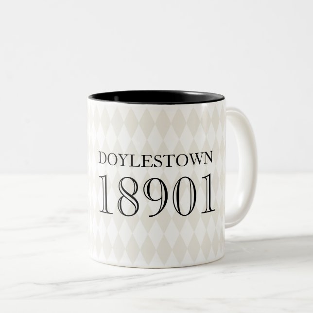 CITY ZIP CODE Neue Zuhause Real Anwesen Classic Zweifarbige Tasse (VorderseiteRechts)