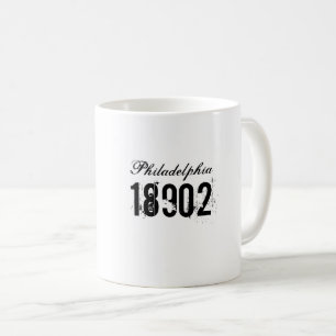 City Zip Code Verschieben Geschenk Schwarz-weiße K Kaffeetasse