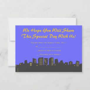 CITYSCAPE Bar Bat Mitzvah Einladungskarte