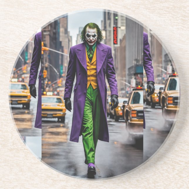 Cityscape Chaos: Die Mitternacht des Jokers Getränkeuntersetzer (Vorne)