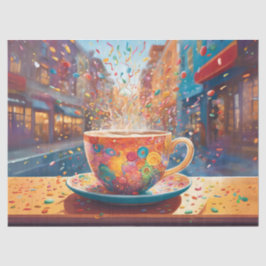 Cityscape Coffee Whimsy Seidenpapier