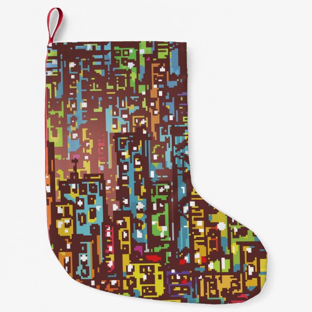 Cityscape hand drawn illustrationart,street,city,s kleiner weihnachtsstrumpf (Vorderseite)