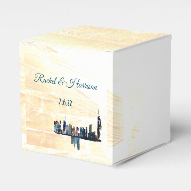Cityscape London Mainted Landscape Wedding Geschenkschachtel (Vorderseite)