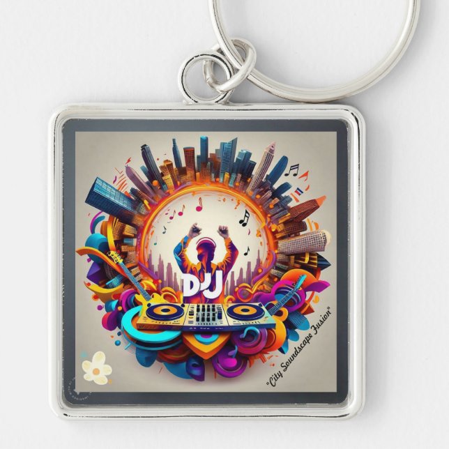 "Cityscape Musical Flow" Schlüsselanhänger (Vorne)