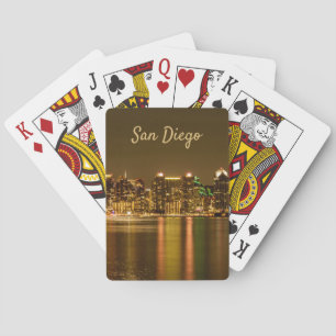 Cityscape Skyline Night California San Diego Spielkarten