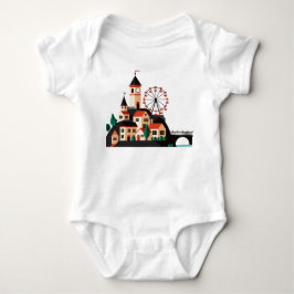 Cityscape with Ferris wheel Baby Bodysuit Baby Strampler