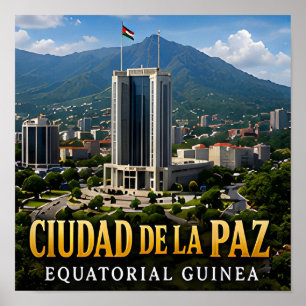 Ciudad de la Paz Äquatorialguinea Reise Souvenir Poster