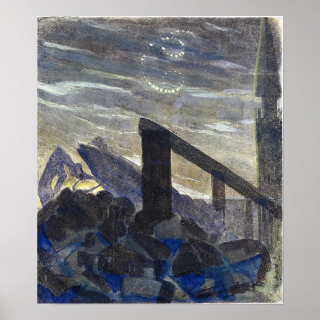 Ciurlionis - Sonne geht Krebs 1906 Poster (Vorne)