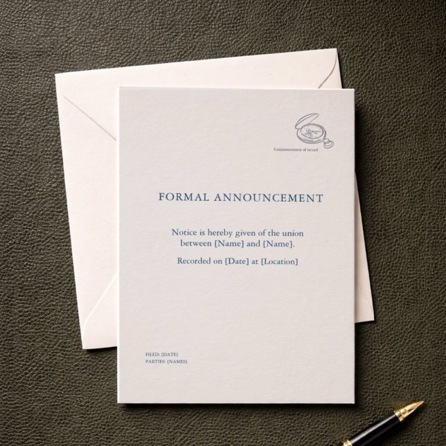 Civil Ceremony | Non-traditional Wedding Statement Einladung (Civil Ceremony Announcement Card )