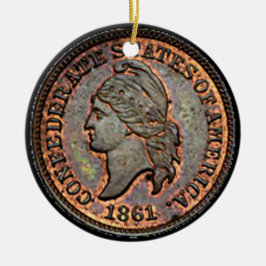 Civil War Confederate USA Penny Keramik Ornament