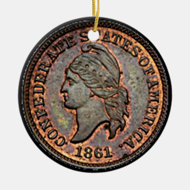Civil War Confederate USA Penny Keramik Ornament (Vorne)