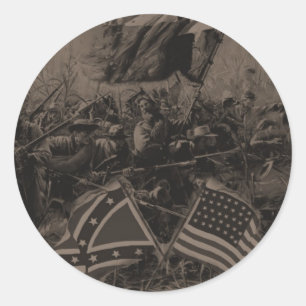 civil war runder aufkleber
