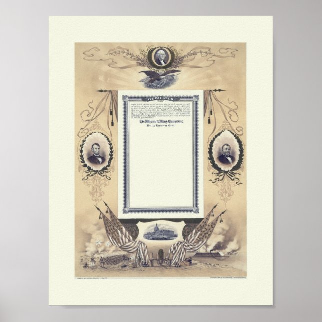 Civil War Veterans Certificate-Union Poster (Vorne)
