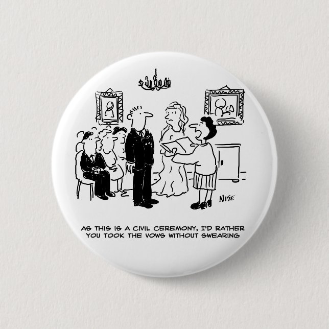 Civil Wedding Ceremony at a Registry Office Button (Vorderseite)