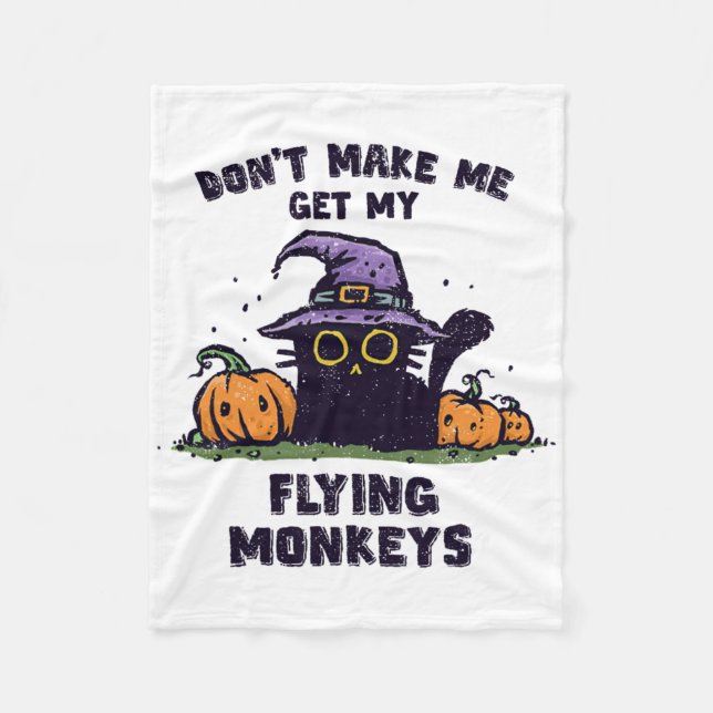 Ck Cat Halloween - Bring mich nicht zum fliegenden Fleecedecke (Vorderseite)