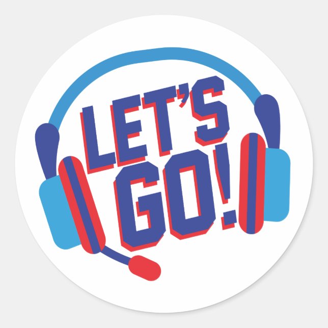 CK Gamer Let's Go! T-Shirt Runder Aufkleber (Vorderseite)