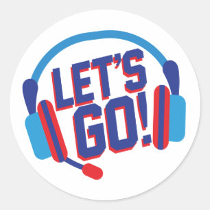 CK Gamer Let's Go! T-Shirt Runder Aufkleber