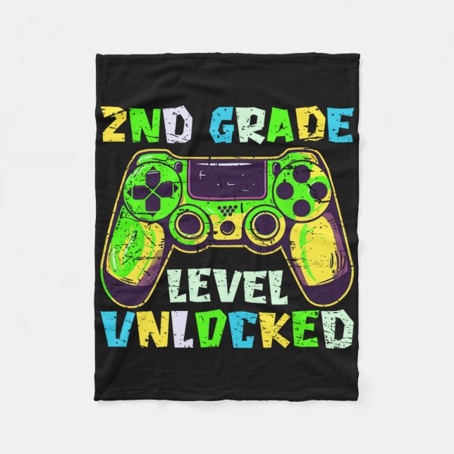Ck To School 2nd Grade Boys Gamer First Day Second Fleecedecke (Vorderseite)