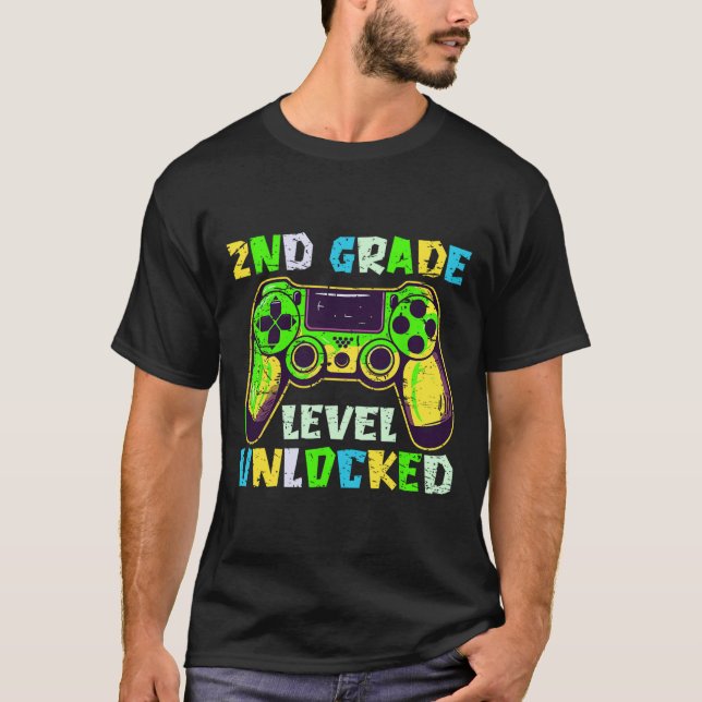 Ck To School 2nd Grade Boys Gamer First Day Second T-Shirt (Vorderseite)