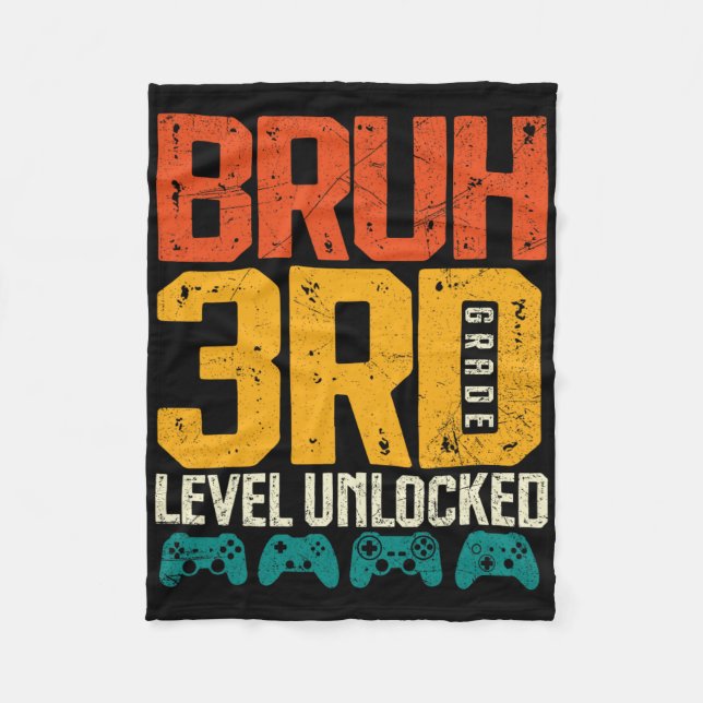 Ck To School 3rd Grade Boys Gamer First Day School Fleecedecke (Vorderseite)