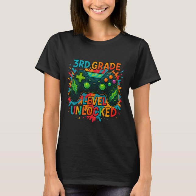 Ck To School 3rd Grade Boys Gamer First Day School T-Shirt (Vorderseite)
