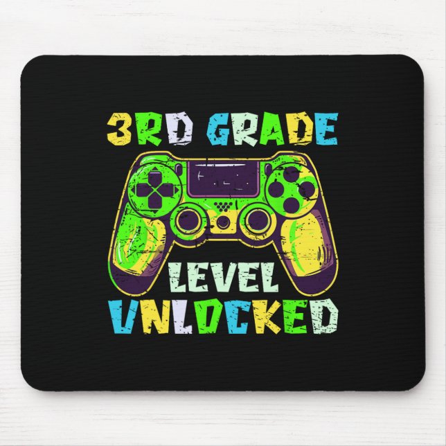 Ck To School 3rd Grade Boys Gamer First Day Third  Mousepad (Vorne)