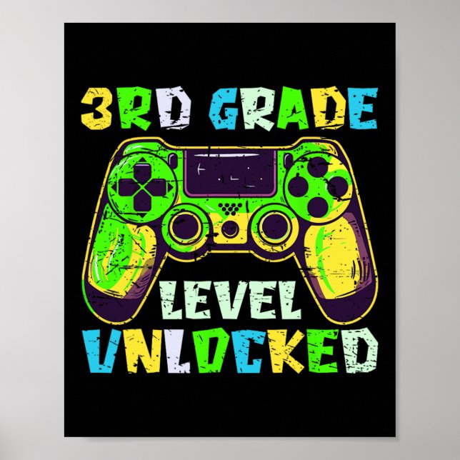 Ck To School 3rd Grade Boys Gamer First Day Third  Poster (Vorne)