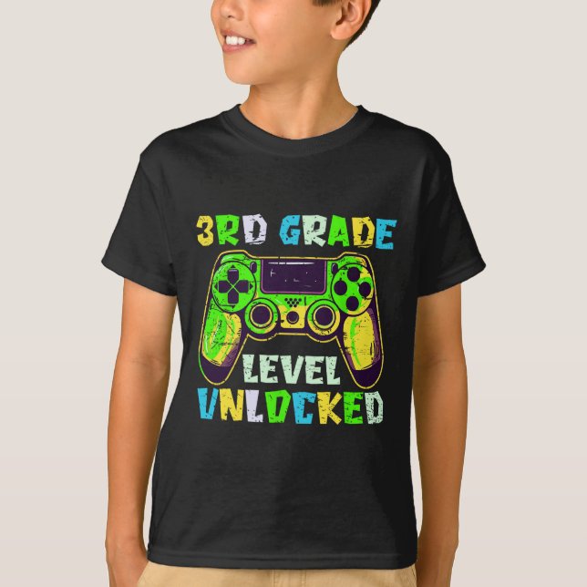 Ck To School 3rd Grade Boys Gamer First Day Third  T-Shirt (Vorderseite)