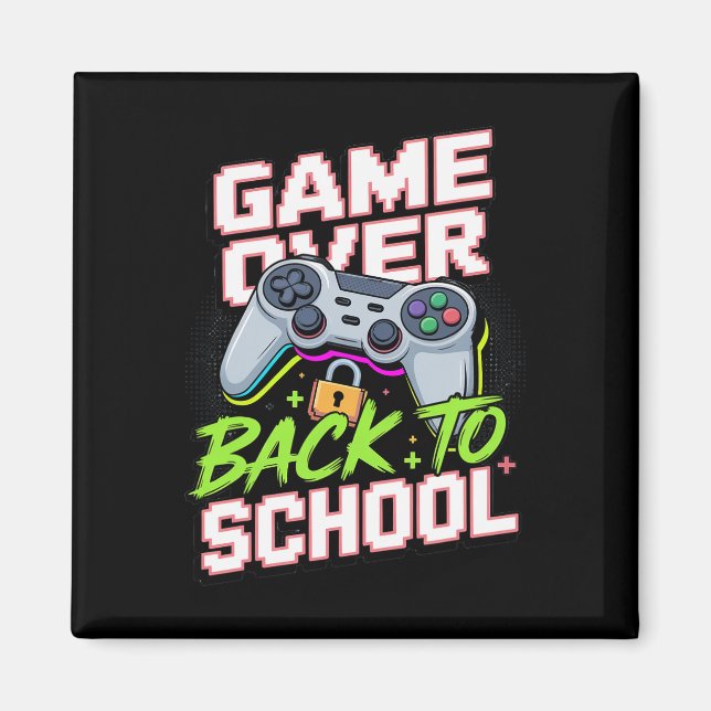 Ck To School Gamer Controller Cool Funny Video Pun Magnet (Vorne)