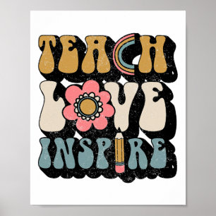 Ck to School Teach Liebe Inspirierte Retro Teacher Poster