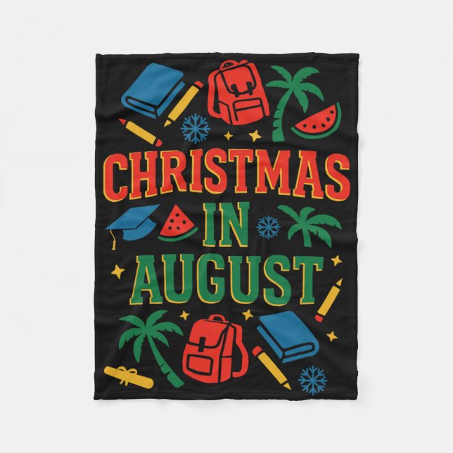 Ck to School Xmas Palm Tree Abschluss Weihnachten  Fleecedecke (Vorderseite)