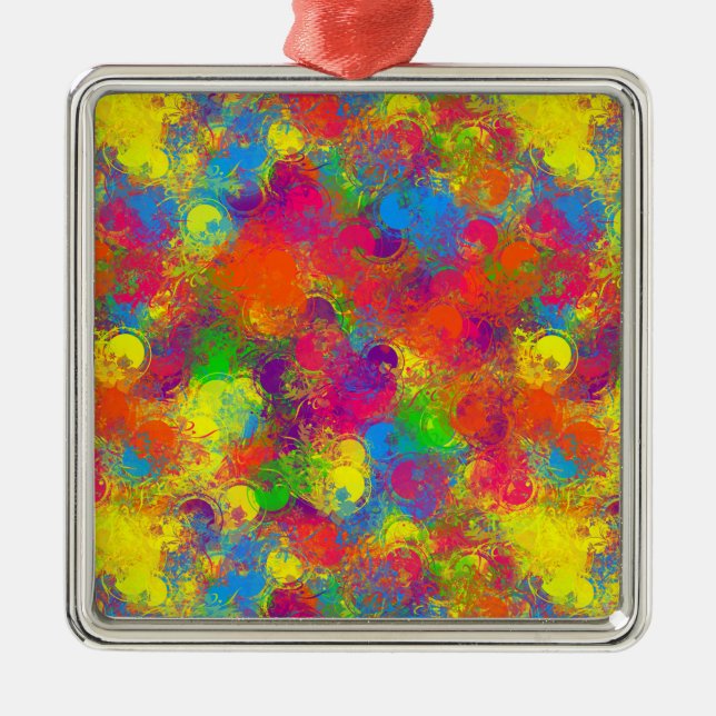 CKC Paint Can Florals-Premium Ornament Sq. (Vorne)