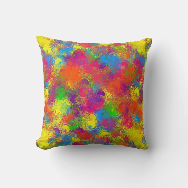 CKC Paint Can Florals - Square Throw Kissen (Vorderseite)