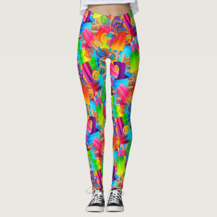 CKC Party Dots-Popsicle Wirbel-Blue-LEGGINGS Leggings