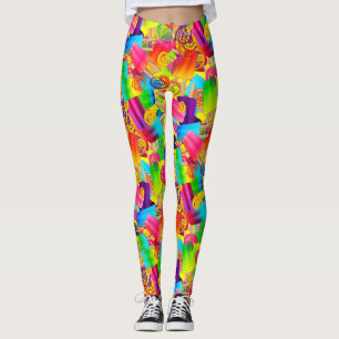 CKC Party Dots-Popsicle Wirbel-Gelbe LEGGINGS