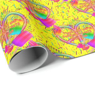CKC-Peace, Liebe und Popsicle, Gelbe Gabe Geschenkpapier