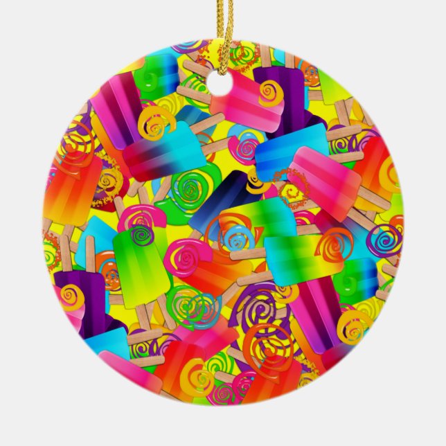 CKC Popsicle Wirbel, Gelbe RUNDE ORNAMENT (Vorne)