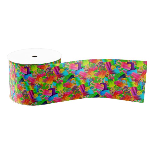 CKC Popsicle Wirbel, Neon-Grosgrain Ribbon Spool Ripsband (Spule)