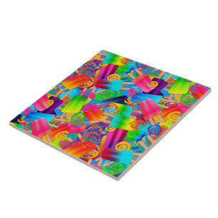 CKC Popsiver Wirbel Blue-SQ TILE L Fliese