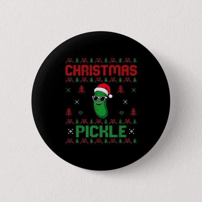 Ckle Wearing Santa Hat Xmas Party - Ugly Christmas Button (Vorderseite)